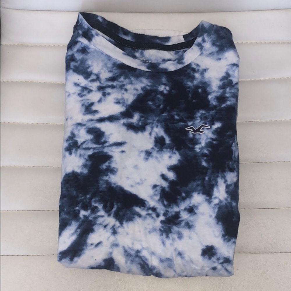 Hollister White and blue Tye-dye TShirt [XS]cotton